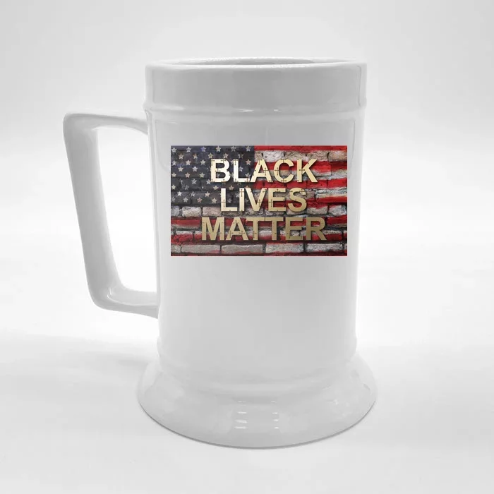 Black Lives Matter Abstract United States Flag Front & Back Beer Stein