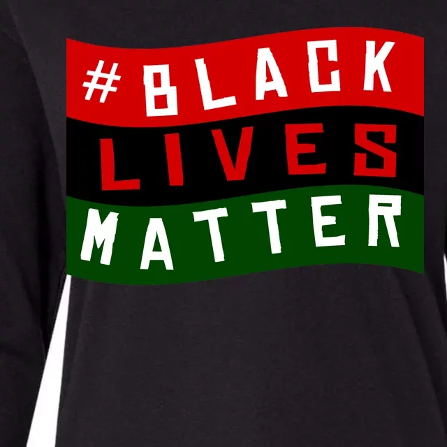 Black Lives Matter African American Flag Womens Cotton Relaxed Long Sleeve T-Shirt