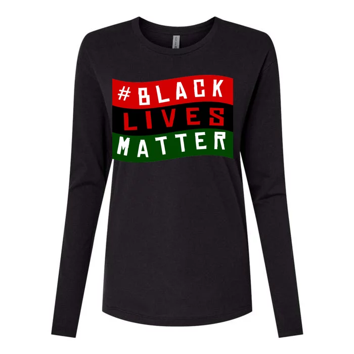 Black Lives Matter African American Flag Womens Cotton Relaxed Long Sleeve T-Shirt