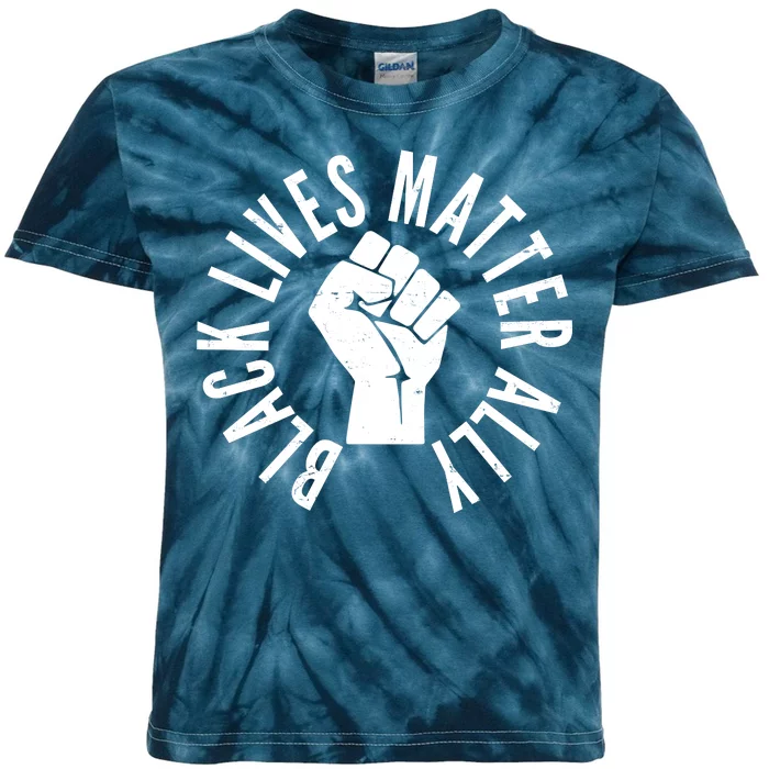 Black Lives Matter Ally Protest Fist Kids Tie-Dye T-Shirt