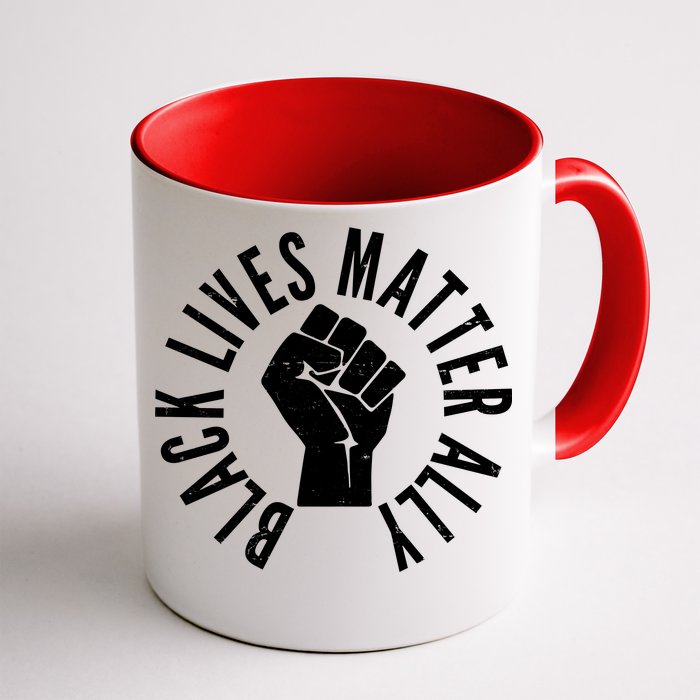 Black Lives Matter Ally Protest Fist Front & Back Coffee Mug