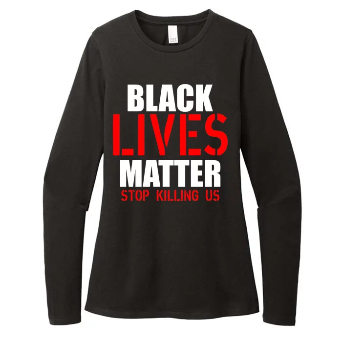 Black Lives Matter Army Stamp Stop Killing Us Womens CVC Long Sleeve Shirt