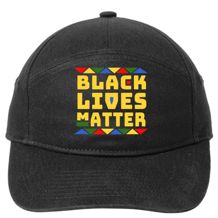 Black Lives Matter Equality Pride Melanin 7-Panel Snapback Hat