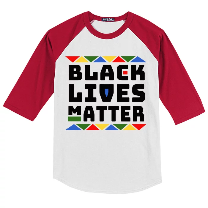 Black Lives Matter Equality Pride Melanin Kids Colorblock Raglan Jersey