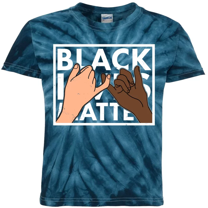 Black Lives Matter Linking Pinkies Unity Kids Tie-Dye T-Shirt