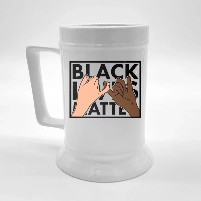 Black Lives Matter Linking Pinkies Unity Front & Back Beer Stein