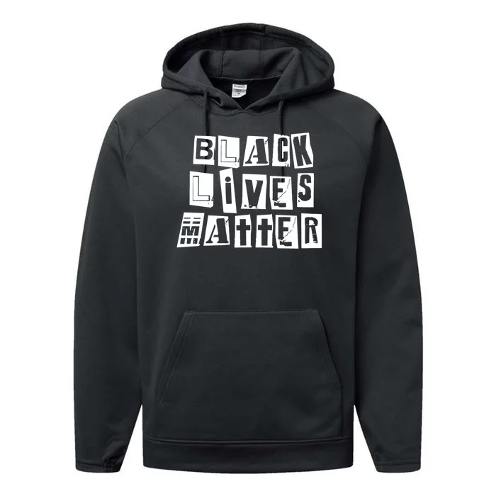 Black Lives Matter Note style Performance Fleece Hoodie