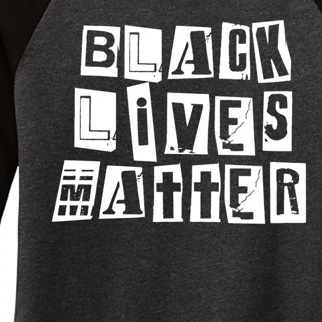 Black Lives Matter Note style Women's Tri-Blend 3/4-Sleeve Raglan Shirt