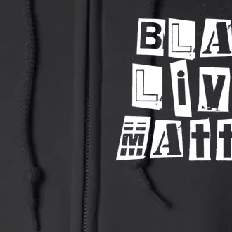 Black Lives Matter Note style Full Zip Hoodie