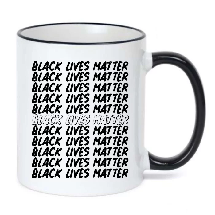 Black Lives Matter Pattern Black Color Changing Mug