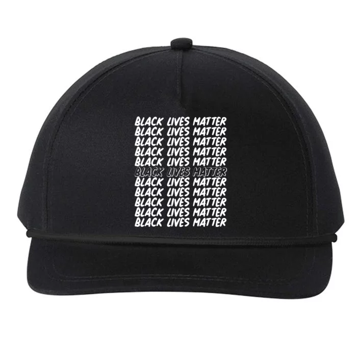 Black Lives Matter Pattern Snapback Five-Panel Rope Hat