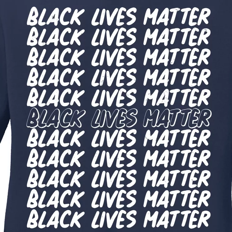 Black Lives Matter Pattern Ladies Long Sleeve Shirt