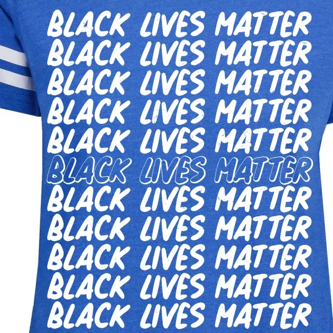 Black Lives Matter Pattern Enza Ladies Jersey Football T-Shirt