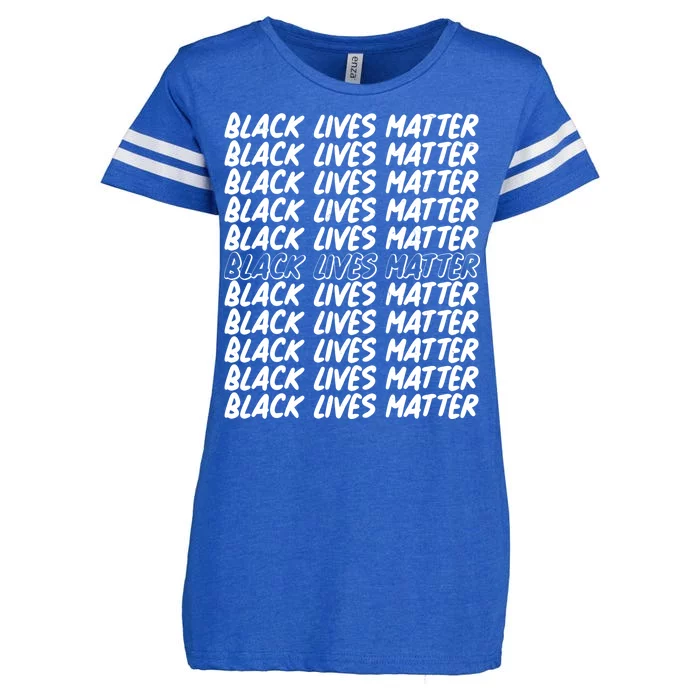 Black Lives Matter Pattern Enza Ladies Jersey Football T-Shirt