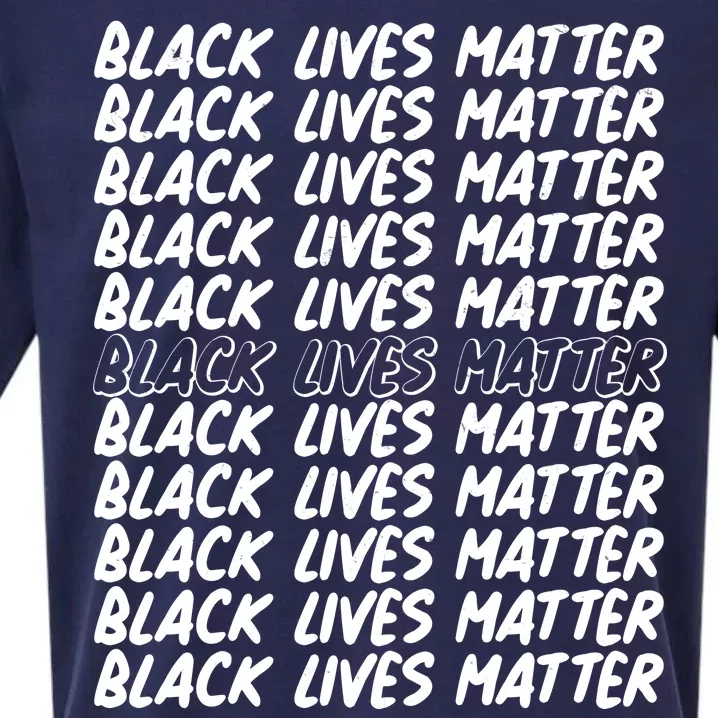 Black Lives Matter Pattern Sueded Cloud Jersey T-Shirt