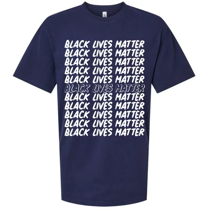 Black Lives Matter Pattern Sueded Cloud Jersey T-Shirt