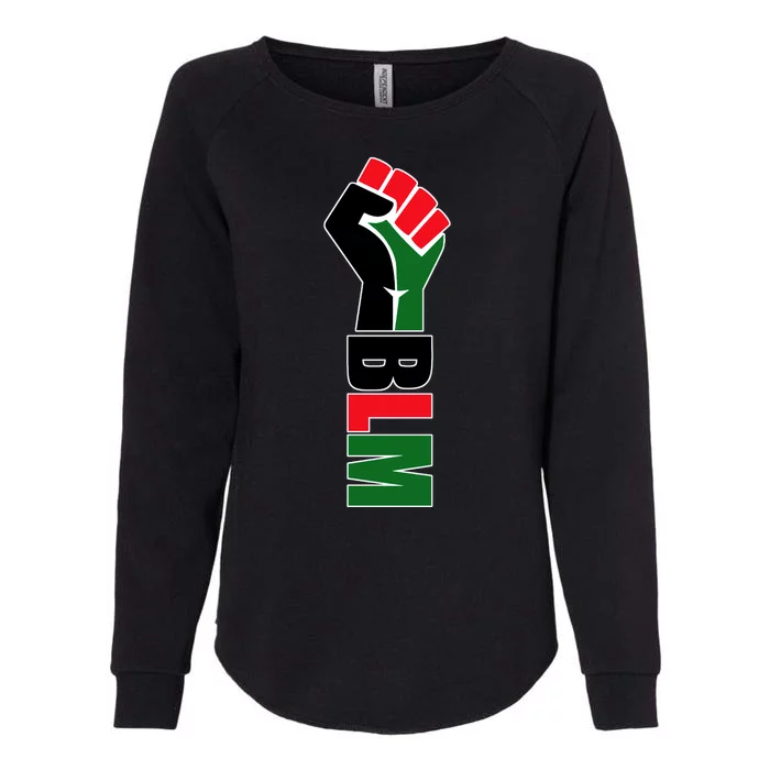 Black Lives Matter Power Fist Womens California Wash Sweatshirt