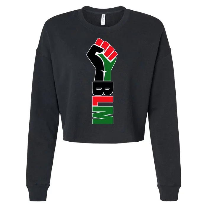 Black Lives Matter Power Fist Cropped Pullover Crew