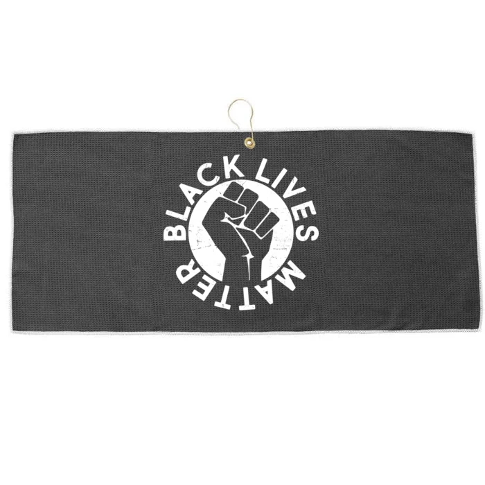 Black Lives Matter Protest Emblem Large Microfiber Waffle Golf Towel