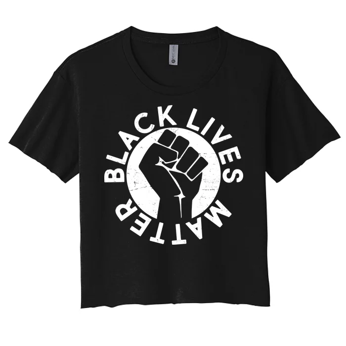 Black Lives Matter Protest Emblem Women's Crop Top Tee