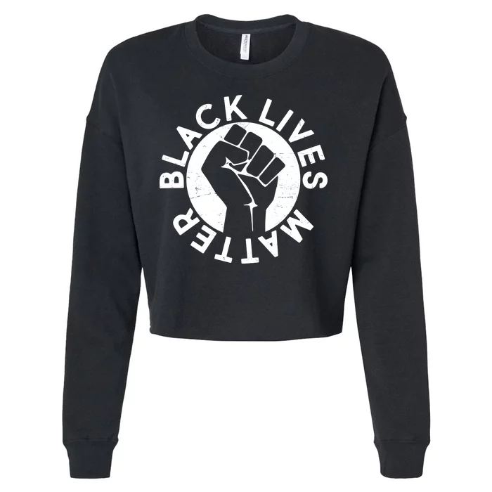 Black Lives Matter Protest Emblem Cropped Pullover Crew