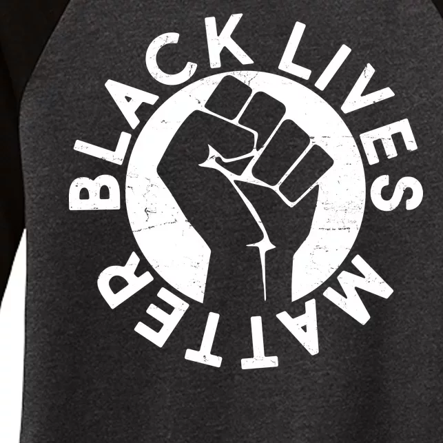 Black Lives Matter Protest Emblem Women's Tri-Blend 3/4-Sleeve Raglan Shirt