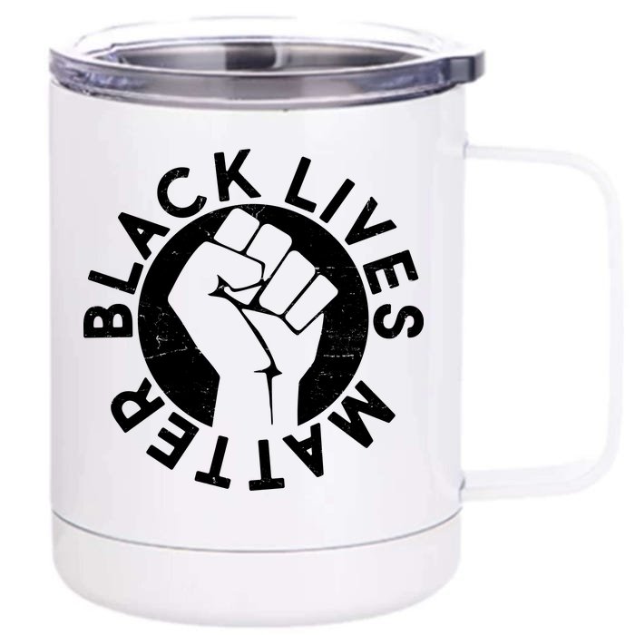 Black Lives Matter Protest Emblem Front & Back 12oz Stainless Steel Tumbler Cup