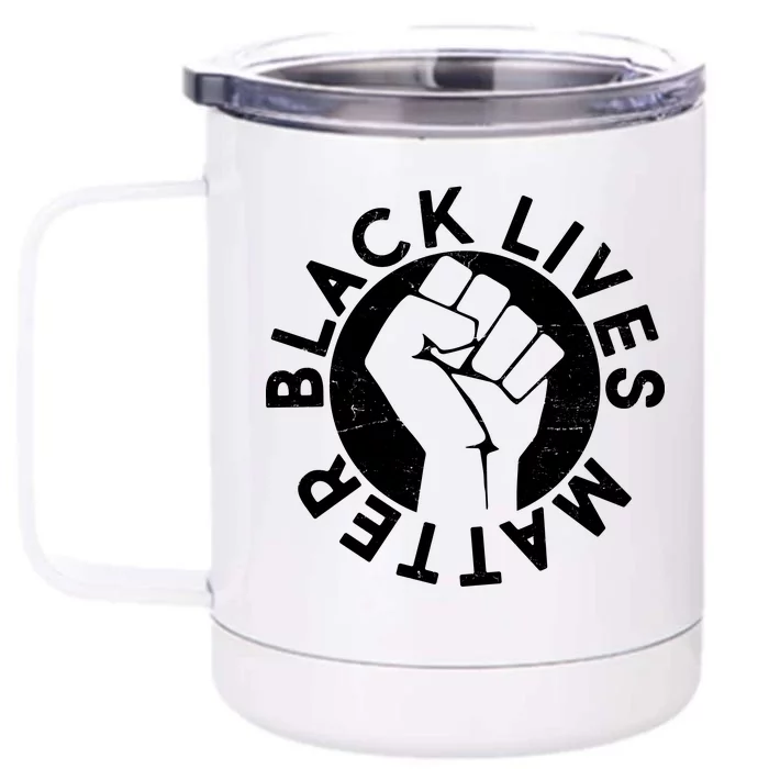 Black Lives Matter Protest Emblem Front & Back 12oz Stainless Steel Tumbler Cup