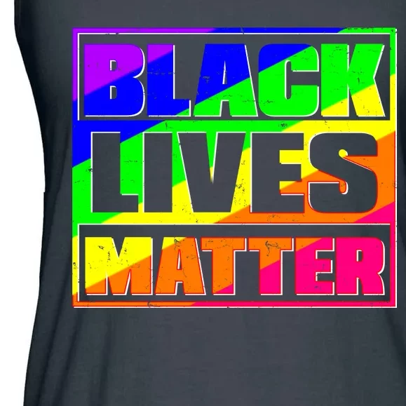 Black Lives Matter Rainbow Ladies Essential Flowy Tank