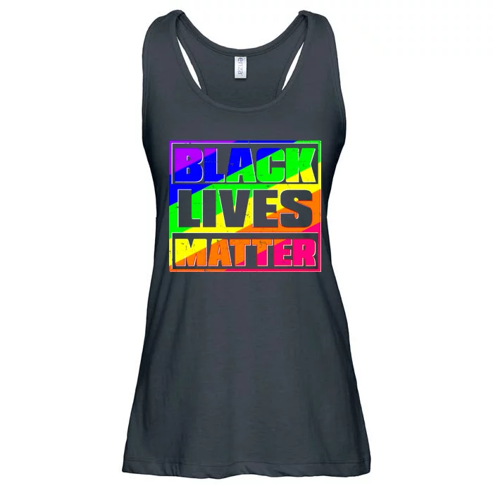 Black Lives Matter Rainbow Ladies Essential Flowy Tank