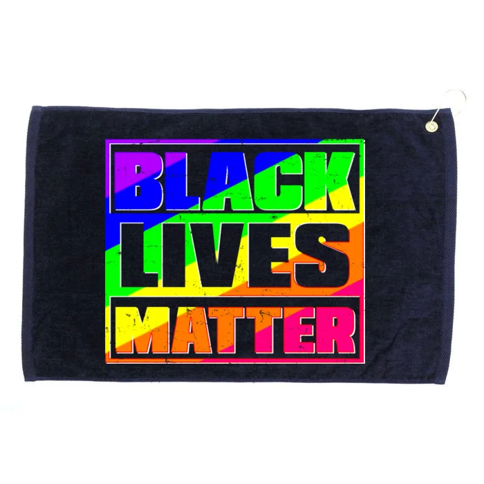 Black Lives Matter Rainbow Grommeted Golf Towel