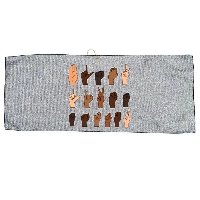 Black Lives Matter Sign Language Large Microfiber Waffle Golf Towel