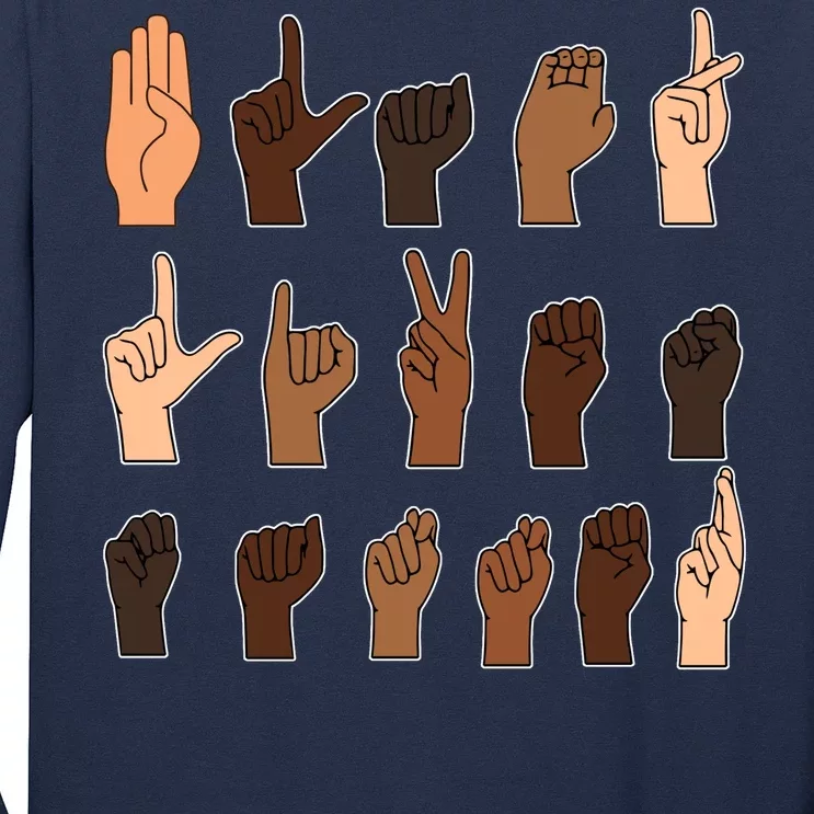 Black Lives Matter Sign Language Long Sleeve Shirt