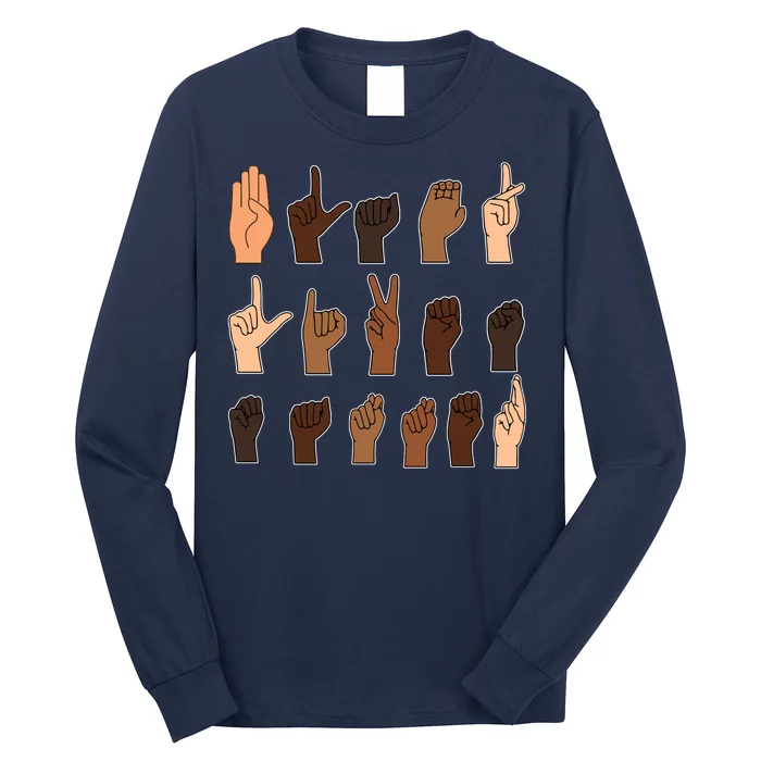 Black Lives Matter Sign Language Long Sleeve Shirt