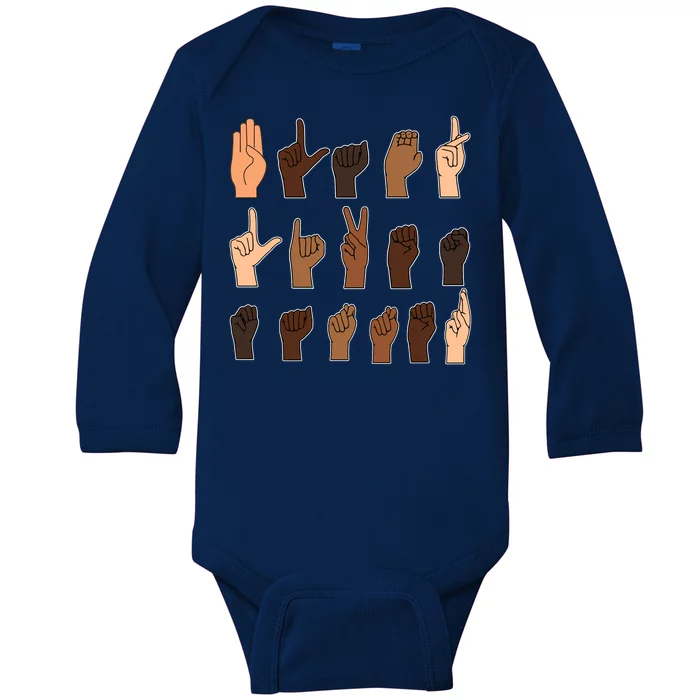 Black Lives Matter Sign Language Baby Long Sleeve Bodysuit