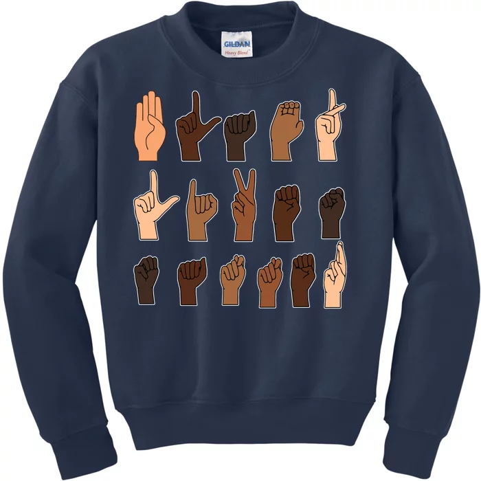 Black Lives Matter Sign Language Kids Sweatshirt