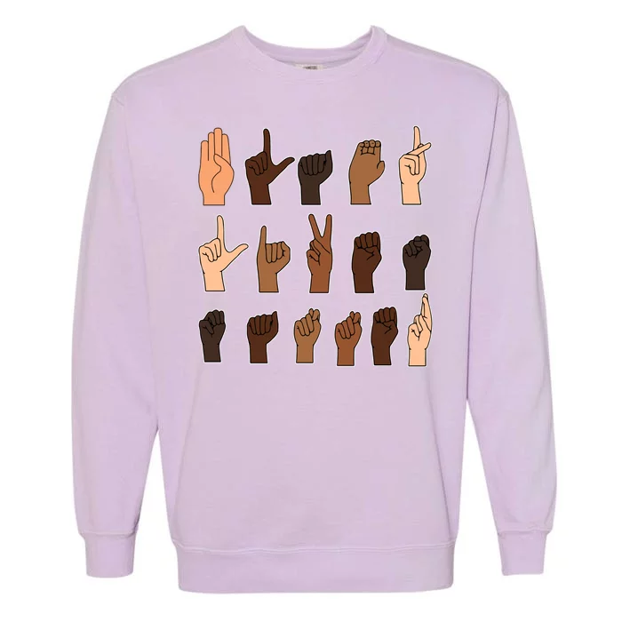 Black Lives Matter Sign Language Garment-Dyed Sweatshirt