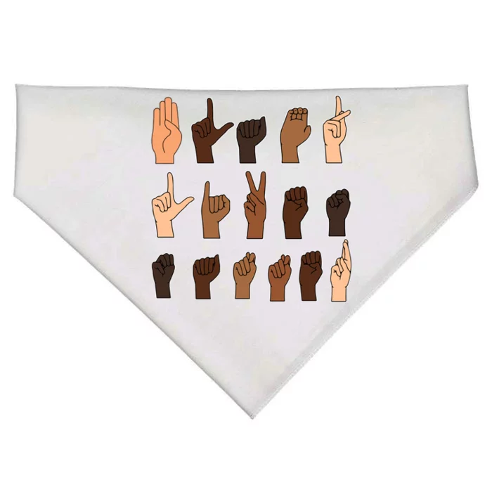 Black Lives Matter Sign Language USA-Made Doggie Bandana