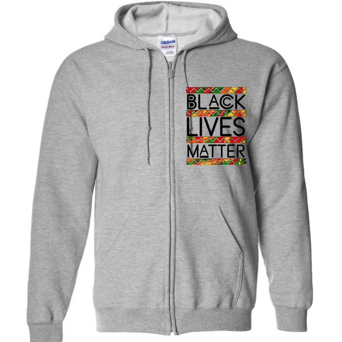 Black Lives Matter Traditional Colors Full Zip Hoodie