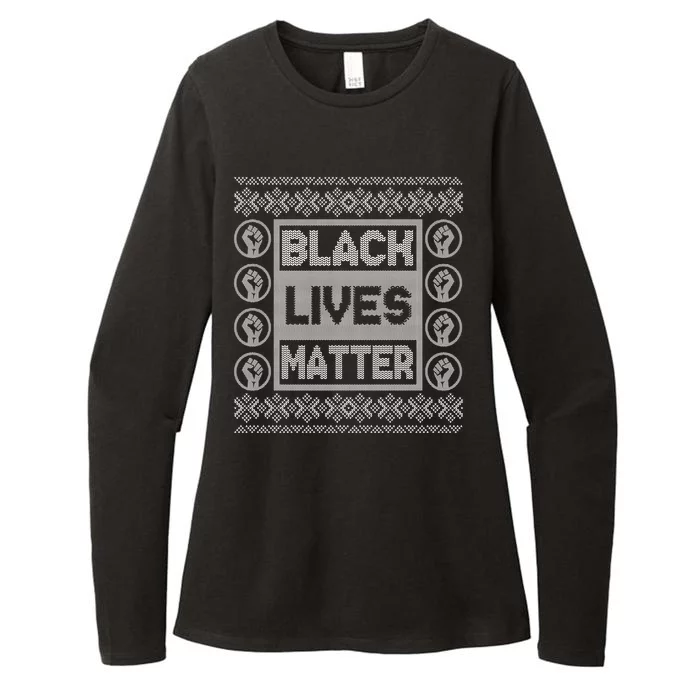 Black Lives Matter Ugly Christmas Sweater Womens CVC Long Sleeve Shirt