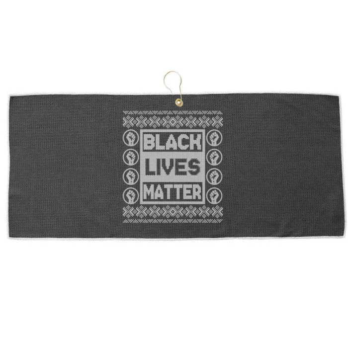 Black Lives Matter Ugly Christmas Sweater Large Microfiber Waffle Golf Towel