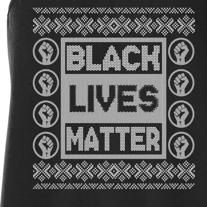 Black Lives Matter Ugly Christmas Sweater Women's Racerback Tank