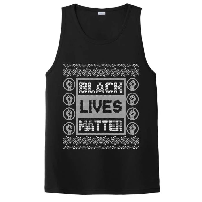 Black Lives Matter Ugly Christmas Sweater Performance Tank