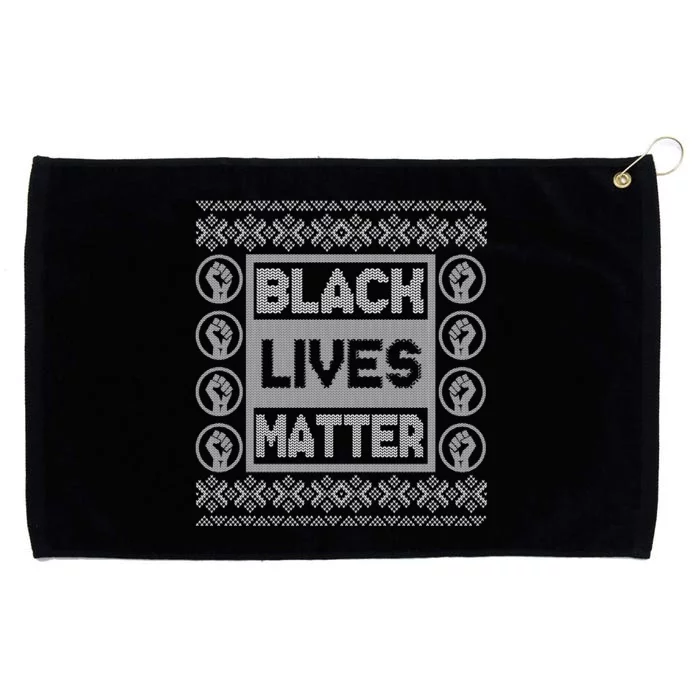 Black Lives Matter Ugly Christmas Sweater Grommeted Golf Towel