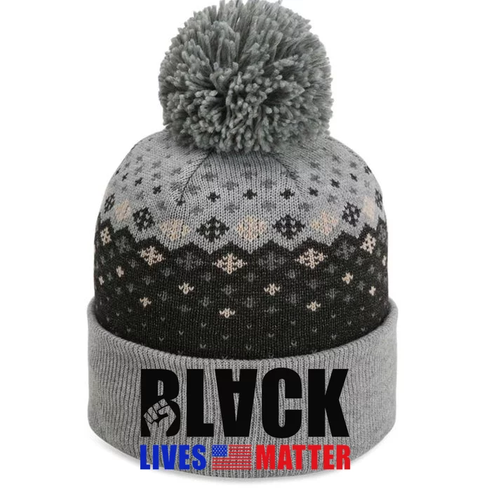 Black Lives Matter US Flag The Baniff Cuffed Pom Beanie