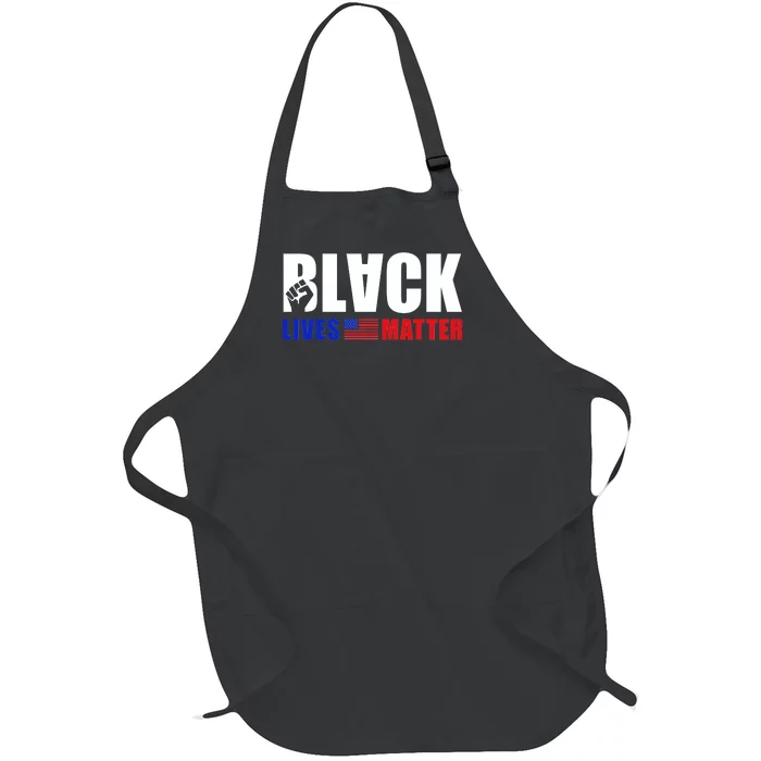 Black Lives Matter US Flag Full-Length Apron With Pocket