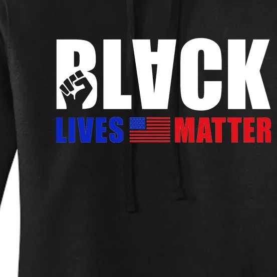 Black Lives Matter US Flag Women's Pullover Hoodie