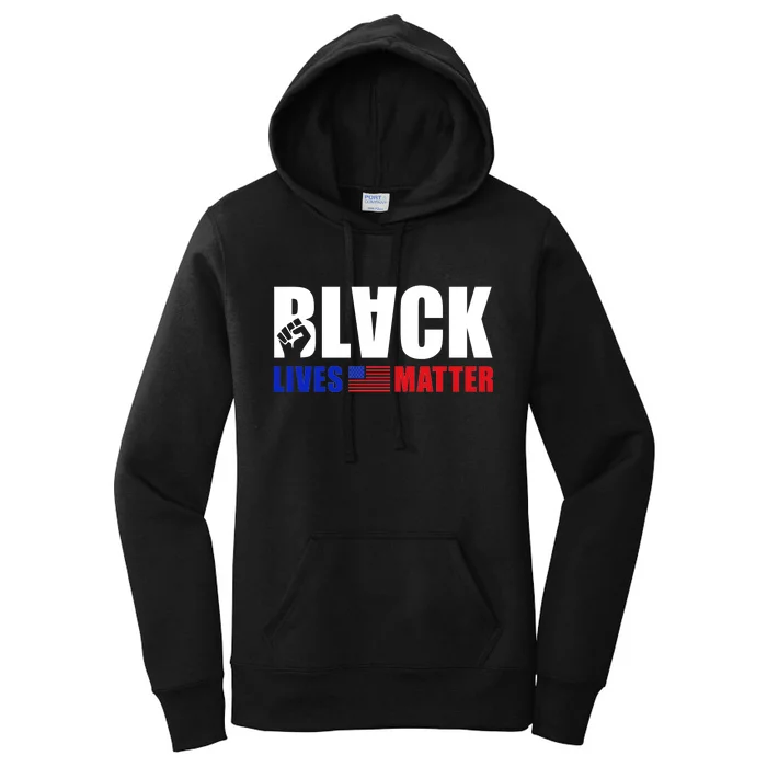 Black Lives Matter US Flag Women's Pullover Hoodie