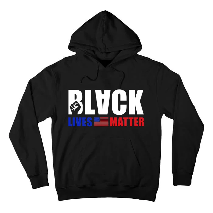 Black Lives Matter US Flag Tall Hoodie