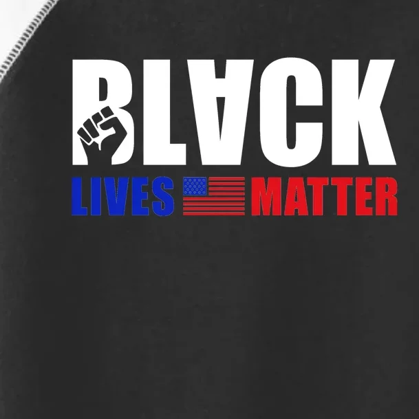 Black Lives Matter US Flag Toddler Fine Jersey T-Shirt